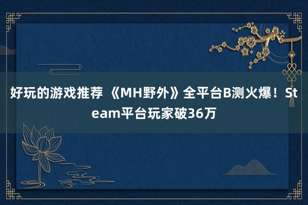 好玩的游戏推荐 《MH野外》全平台B测火爆！Steam平台玩家破36万