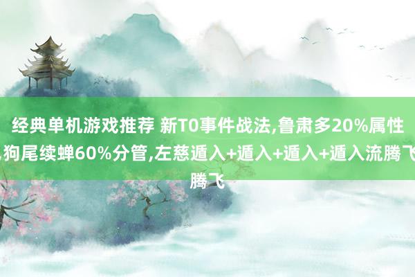 经典单机游戏推荐 新T0事件战法,鲁肃多20%属性,狗尾续蝉60%分管,左慈遁入+遁入+遁入+遁入流腾飞